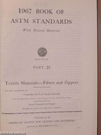 1967 Book of ASTM Standards with Related Material 25