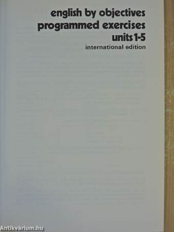 English by objectives - Units 1-5 - Programmed exercises