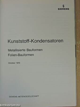 Kunststoff-Kondensatoren 1970