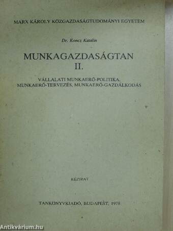 Munkagazdaságtan II.