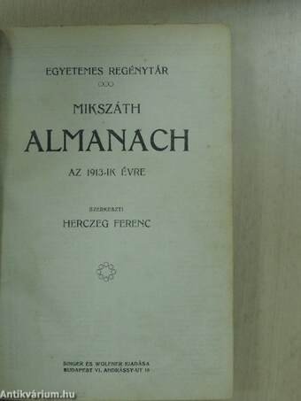 Mikszáth Almanach az 1913-ik évre