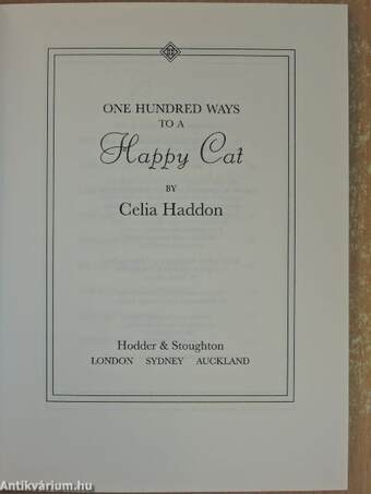 One Hundred Ways to a Happy Cat