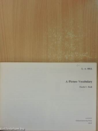 A Picture Vocabulary - Teacher's Book