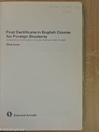 First Certificate in English Course for Foreign Students