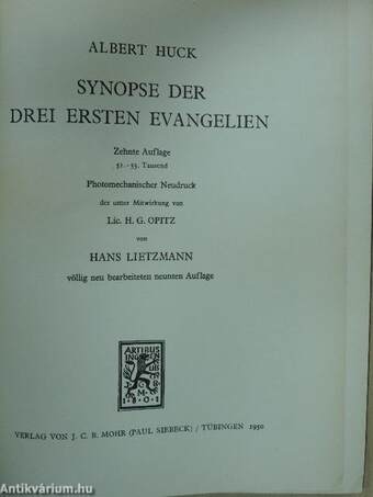 Synopse der drei ersten evangelien