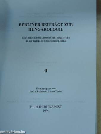 Berliner Beiträge zur Hungarologie 9.