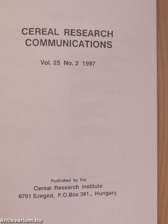 Cereal Research Communications 1997/2