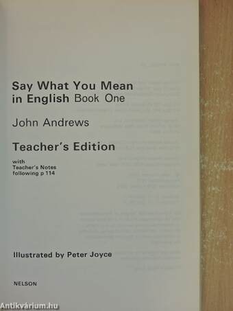 Say what you mean in English 1 - Teacher's Book