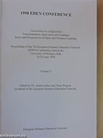 Proceedings of the 1998 Eden Conference 1-2