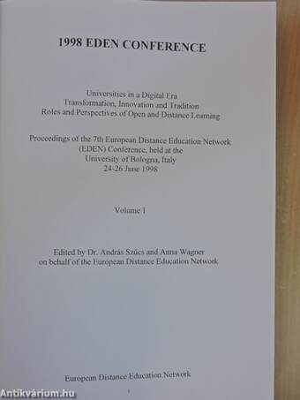 Proceedings of the 1998 Eden Conference 1-2