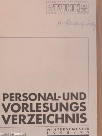 Personal- und Vorlesungsverzeichnis Wintersemester 1998/99