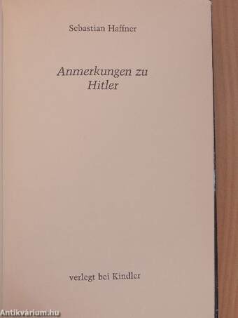 Anmerkungen zu Hitler