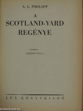 A Scotland-Yard regénye