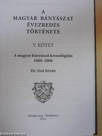 A magyar bányászat évezredes története V.