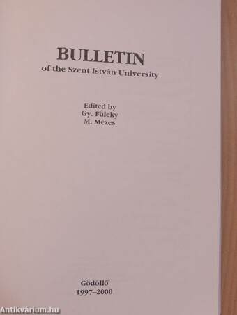 Bulletin of the Szent István University 1997-2000.