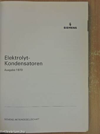 Elektrolyt-Kondensatoren 1970