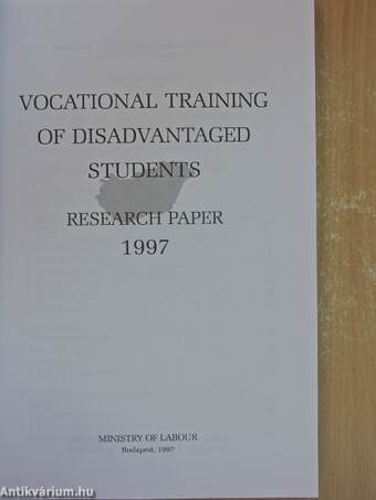 Vocational training of disadvantaged students