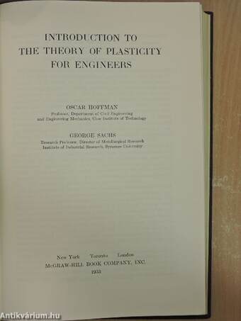Introduction to the Theory of Plasticity for Engineers