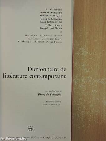 Dictionnaire de littérature contemporaine