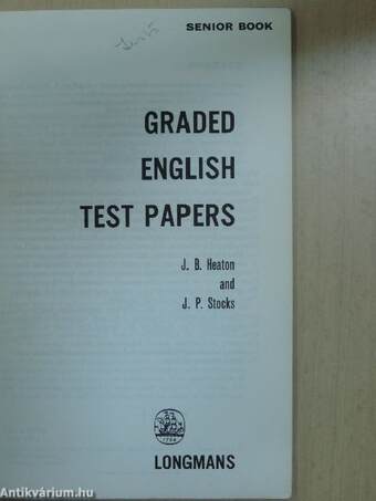 Graded English Test Papers - Senior Book