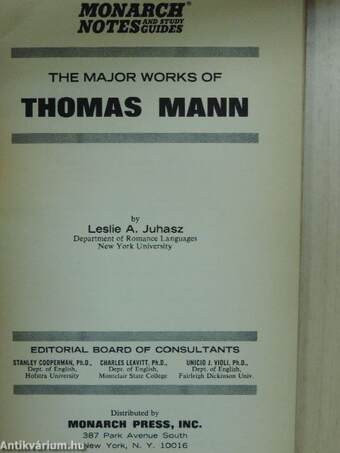 The Major Works of Thomas Mann