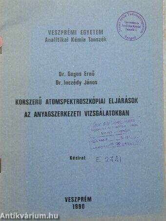 Korszerű atomspektroszkópiai eljárások az anyagszerkezeti vizsgálatokban