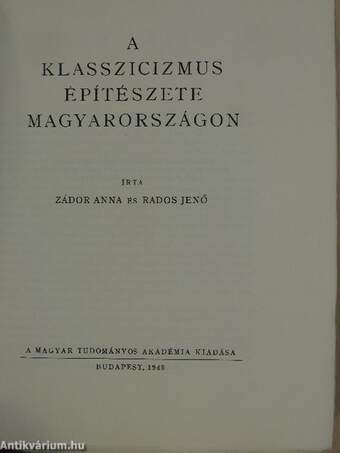 A klasszicizmus építészete Magyarországon