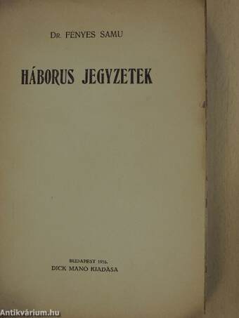 Háborus jegyzetek