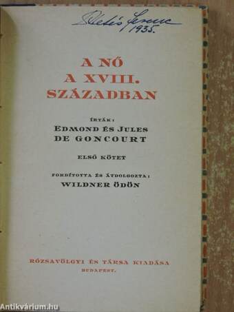 A nő a XVIII. században I-II.