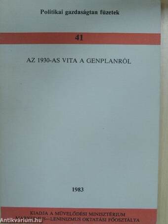 Az 1930-as vita a Genplanról