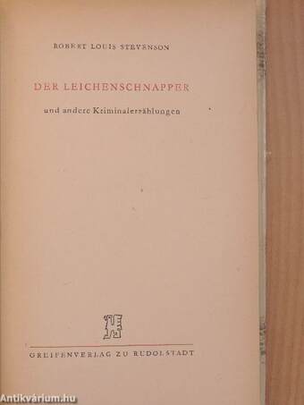 Der Leichenschnapper und andere Kriminalerzählungen