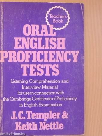 Oral English Proficiency Tests - Teachers Book