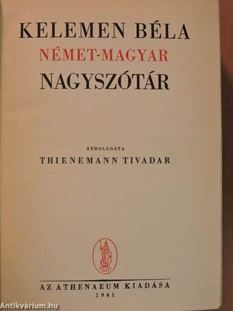 Német-magyar nagyszótár