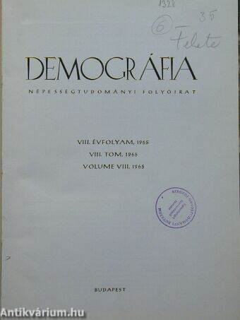 Demográfia 1965/1-4.