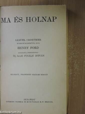 Ma és holnap