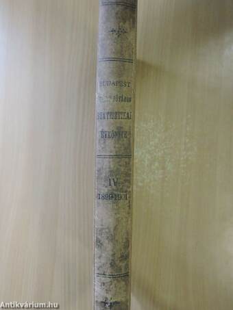 Budapest székes főváros Statisztikai Évkönyve 1899-1901.