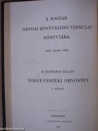 Törvényszéki orvostan I. (töredék)