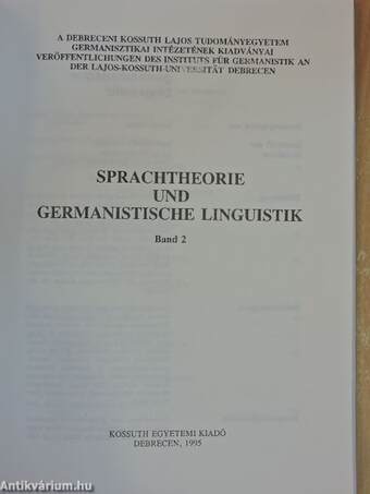 Sprachtheorie und Germanistische Linguistik 2.