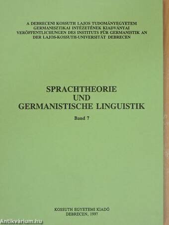 Sprachtheorie und Germanistische Linguistik 7.