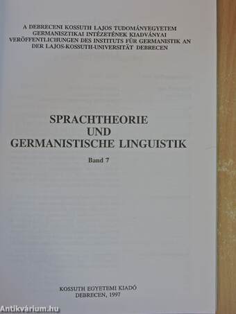 Sprachtheorie und Germanistische Linguistik 7.