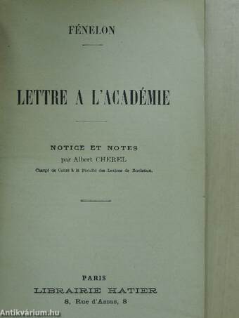 Lettre a L'académie