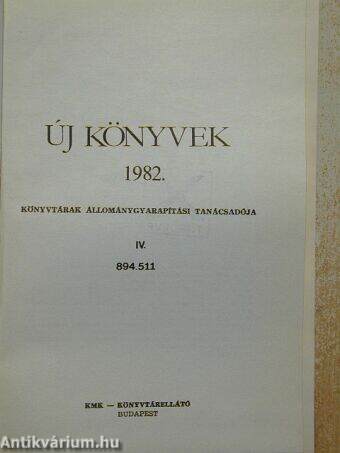 Új könyvek 1982. IV.