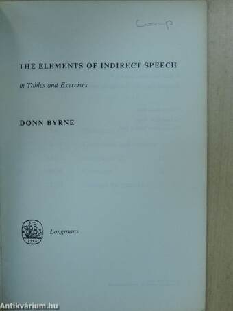 The Elements of Indirect Speech in Tables and Exercises