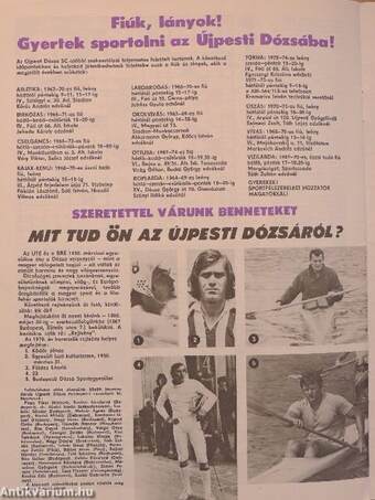 Újpesti Dózsa Műsor 1980. január-december