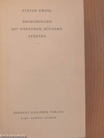 Begegnungen mit Menschen, Büchern, Städten