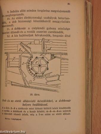 Cséplőgépek szerkezetének ismertetése