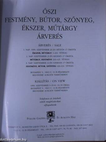 Őszi festmény, bútor, szőnyeg, ékszer, műtárgy árverés