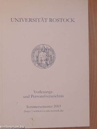 Universität Rostock - Vorlesungs- und Personalverzeichnis - Sommersemester 2003