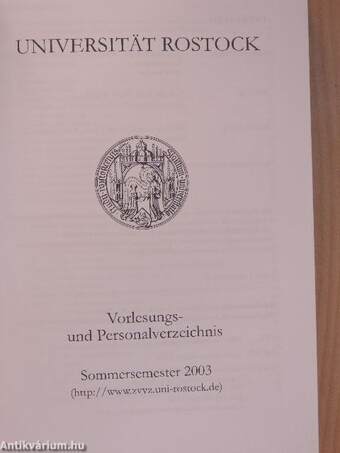 Universität Rostock - Vorlesungs- und Personalverzeichnis - Sommersemester 2003