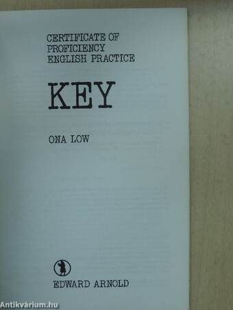 Certificate of Proficiency English Practice - Key